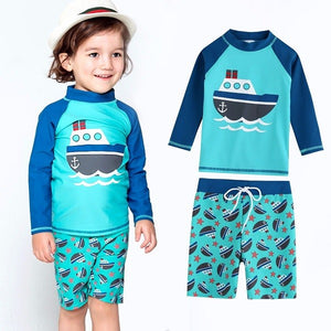 Toddler Boy - Swimsuit Set - Ocean Boat.