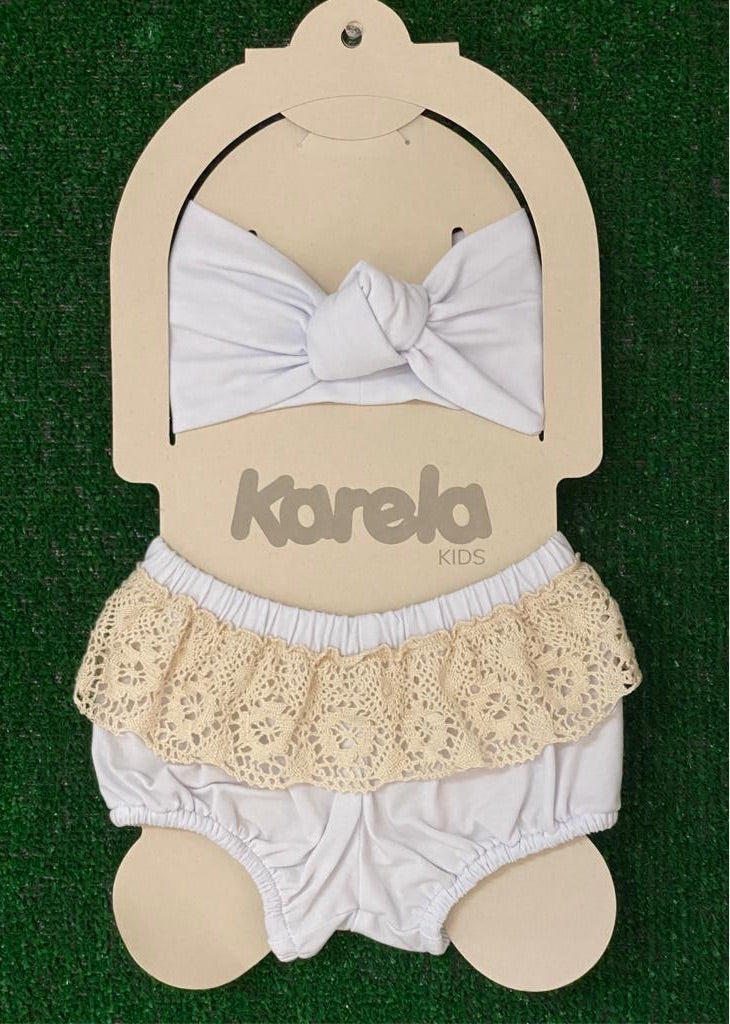 Headband and Diaper Cover Set -White